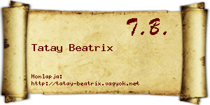 Tatay Beatrix névjegykártya